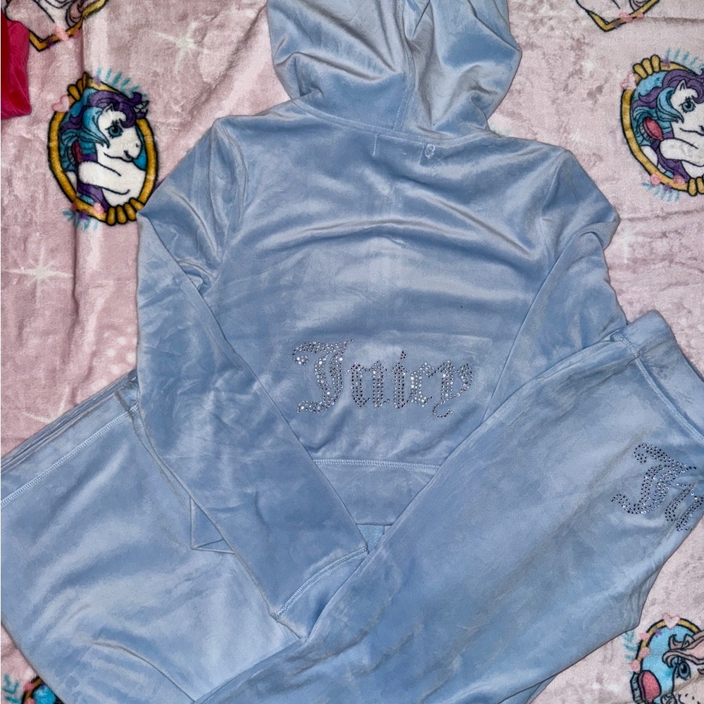 Juicy Couture Light Blue Track Pants & Hoodie Set - Picture 5 of 5